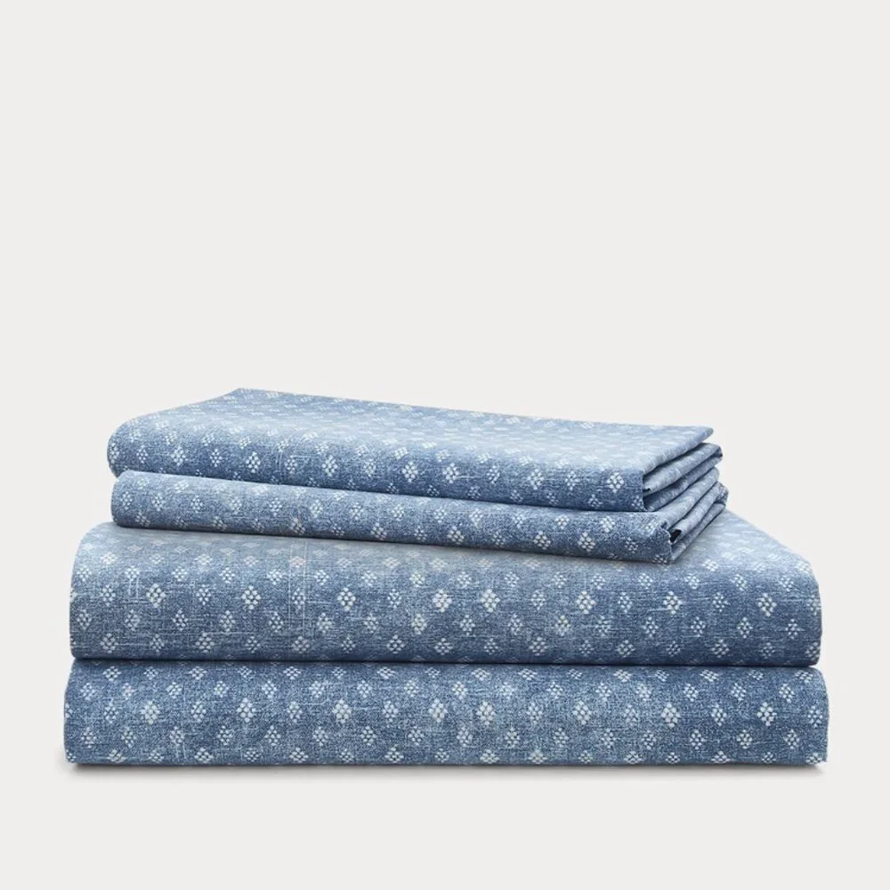 6 Pc Set Lauren Ralph Lauren Gavin Diamond Sheet Set + King Cases